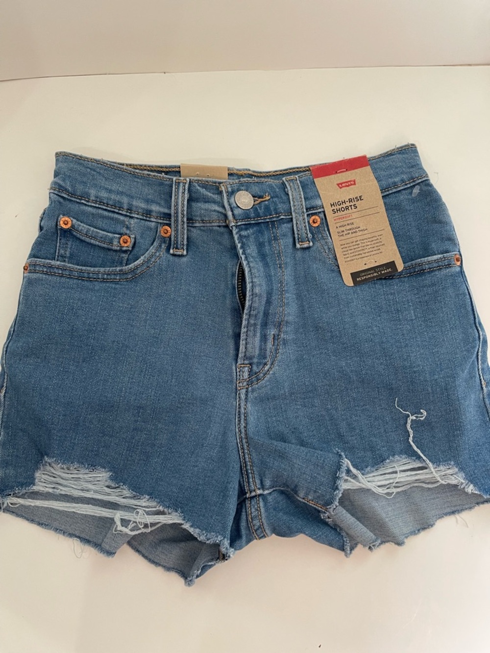 Levi’s High-Rise Denim Shorts in Blue